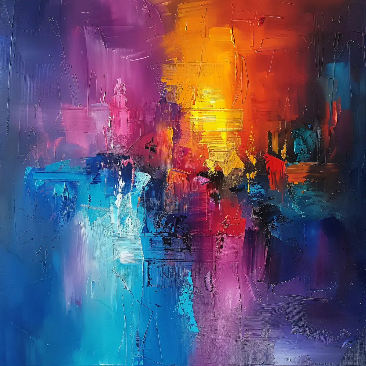 Poster Abstract art with acrylic paint colors, canvas art prints
