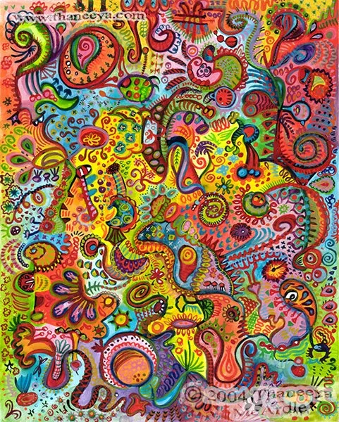 Colorful Abstract Art: Detailed Psychedelic Abstract Paintings and Drawings by Thaneeya McArdle