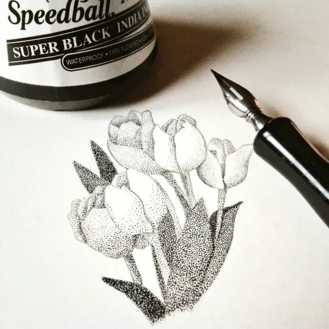 Stippling With Dip Pen