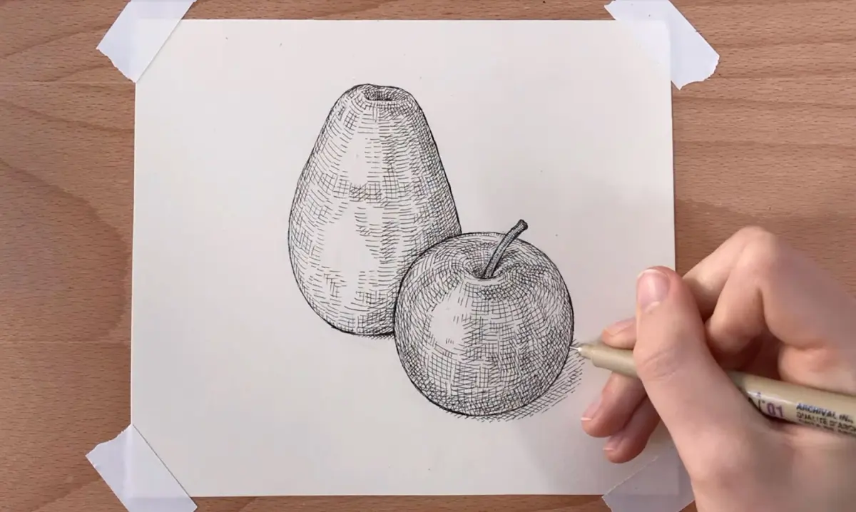 Crosshatching in Ink