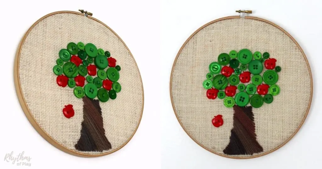 How to Sew a Button: Apple Tree Sewing Project