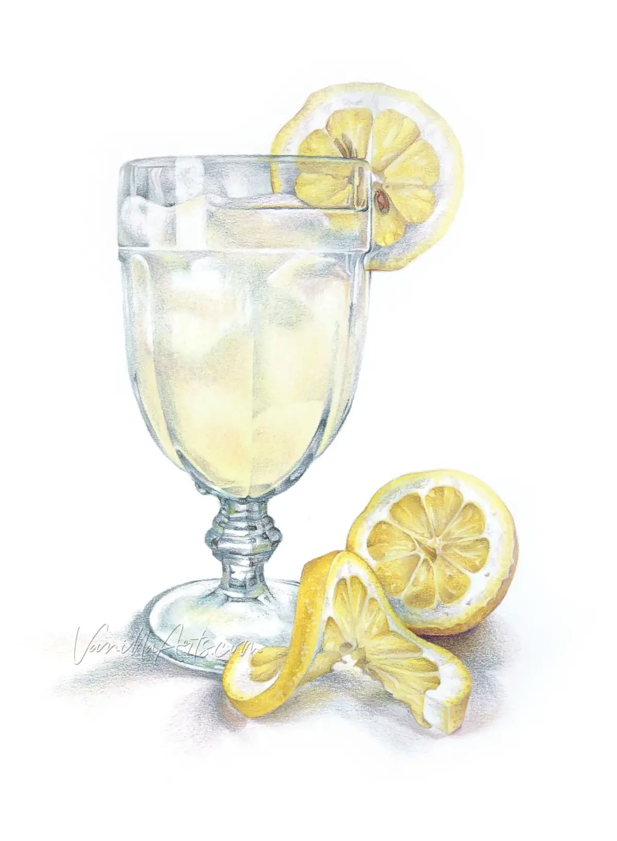 Tips for Coloring Realistic Glass (Lemonade tutorial; Colored Pencil Magazine)
