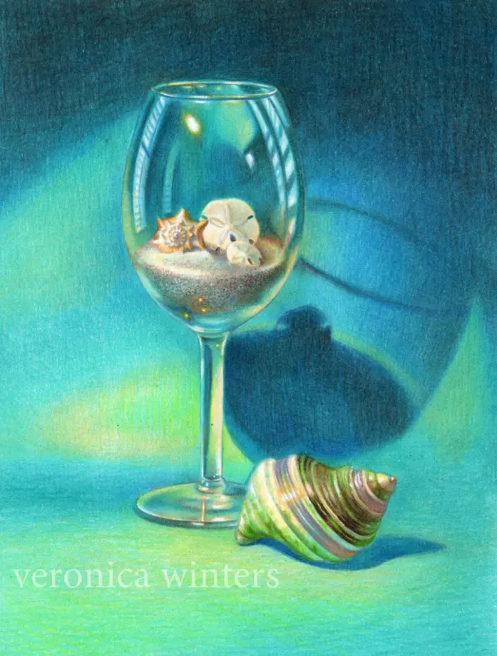 How to draw glass in colored pencil