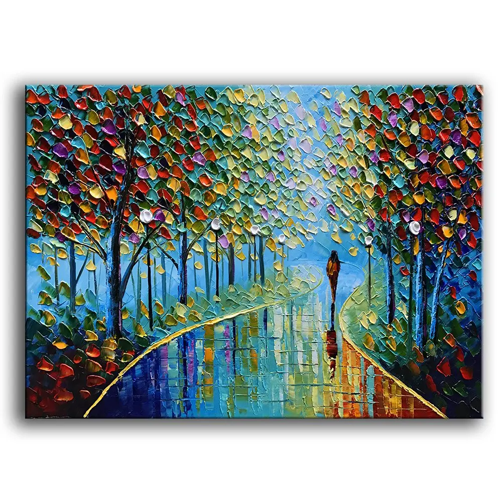 YaSheng Art -Landscape Oil Painting On Canvas Textured Tree Abstract Contemporary Art Wall Paintings Handmade 
