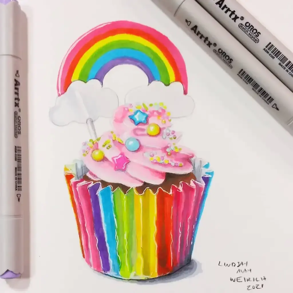 how to draw a cupcake