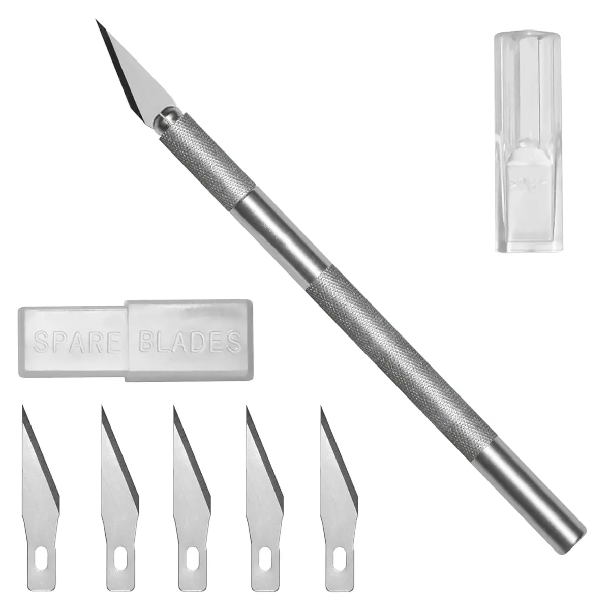 VViViD 6 pcs Craft Hobby Knife Exacto Kit With Extra 5 x Stainless Steel Blades And Protective Cover