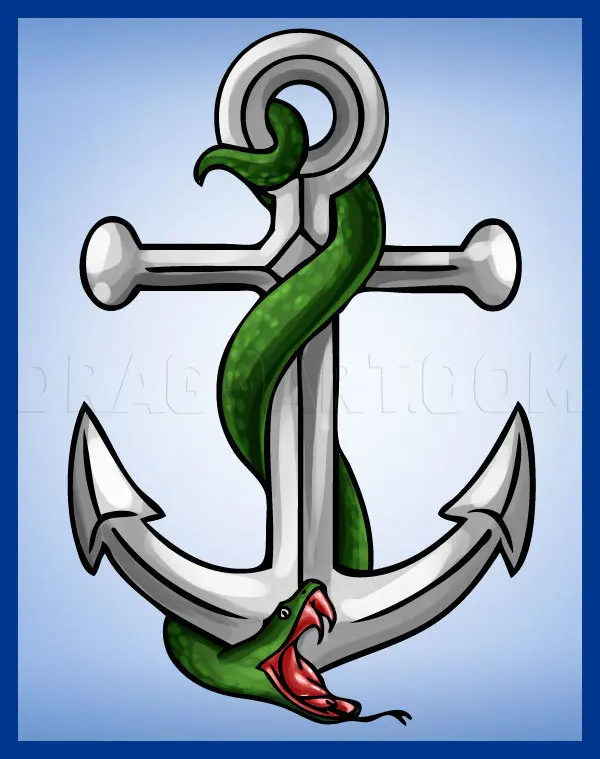 How To Draw An Anchor, Drawing, Step by Step, by Dawn