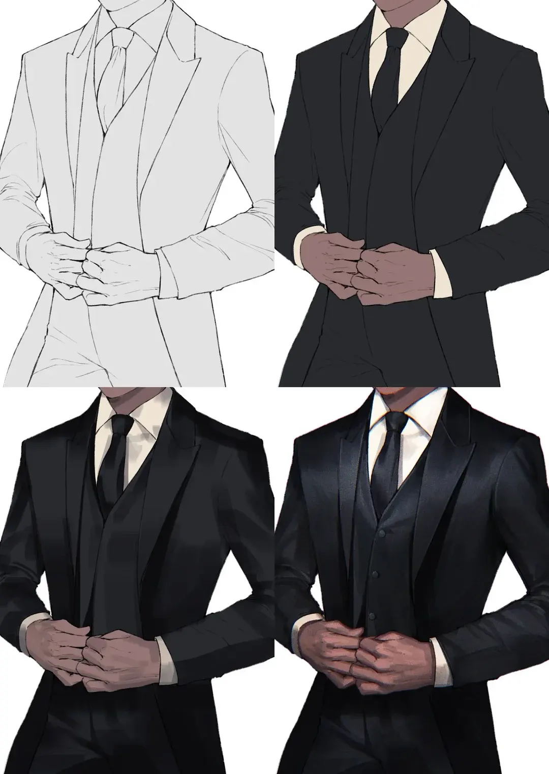 How to draw a suit
