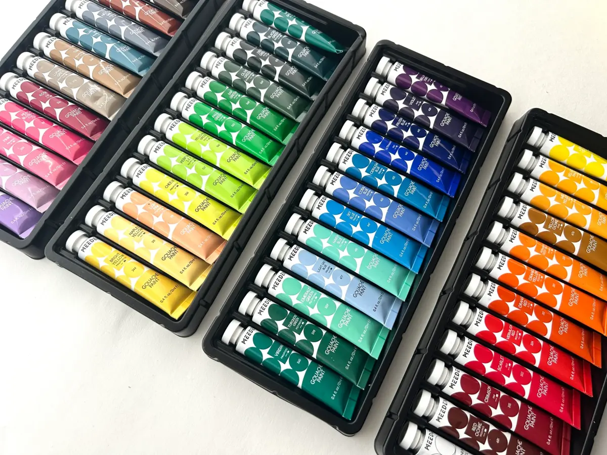 24-Color Gouache Paint Set for Beginner-Friendly Art Sessions