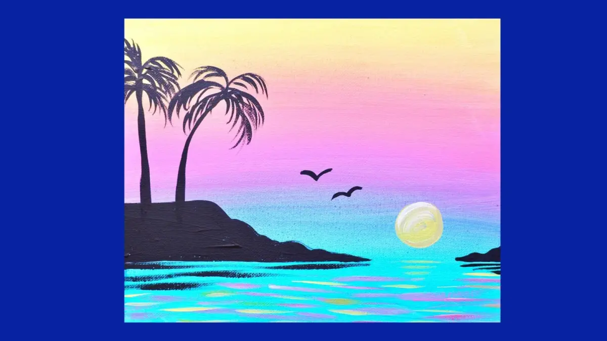 New video: Sunset Cove- easy acrylic tutorial for beginners
