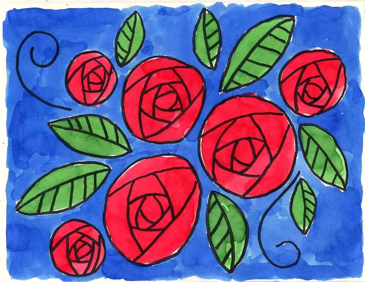 How to Draw Circle Roses: Easy Step-by-Step Art Lesson for Kids