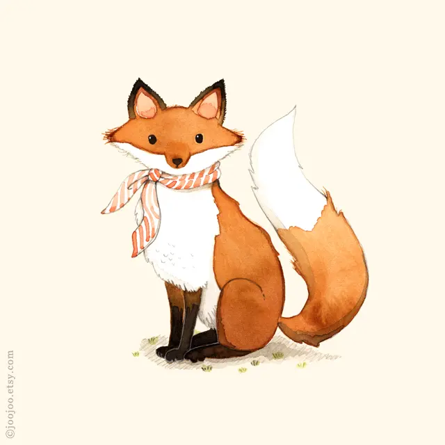 Fox Watercolor Painting