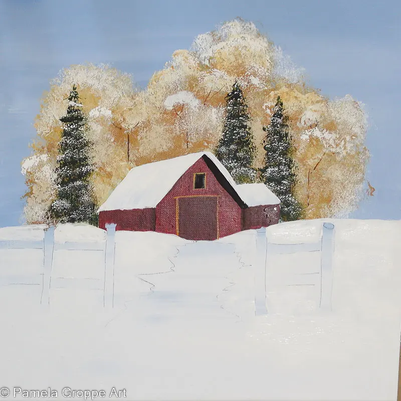 Acrylic Barn Painting