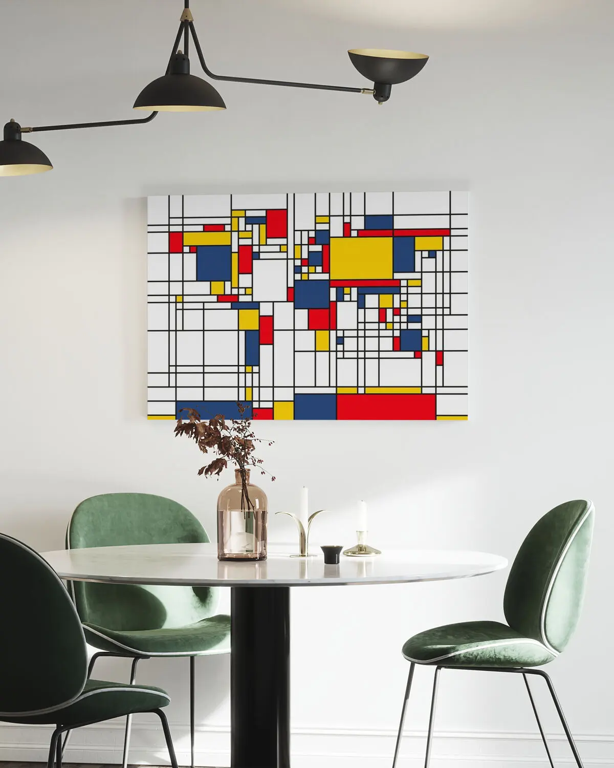 Piet Mondrian Style World Map