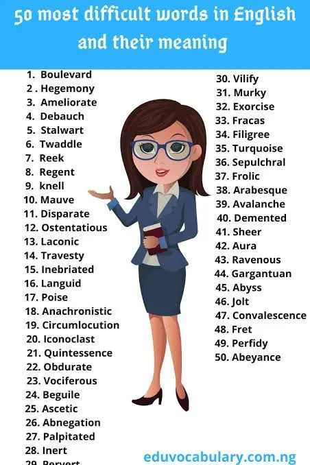 50 hard words too spell