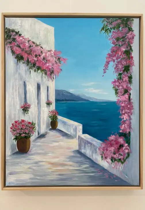 Santorini Landscape Acrylic Painting Workshop Melbourne