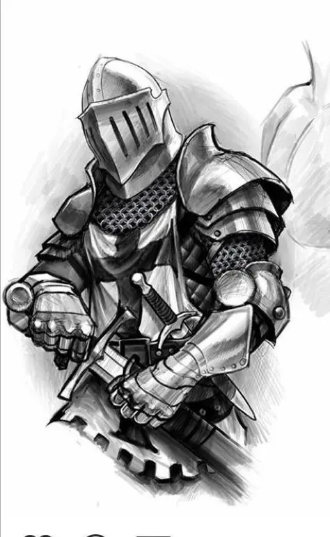 Simple knight tattoo design