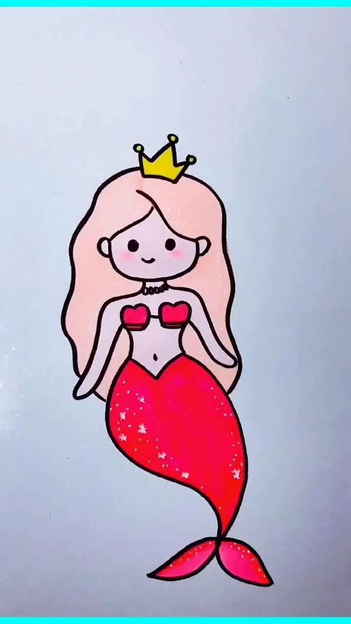 How do you draw a mermaid step by step