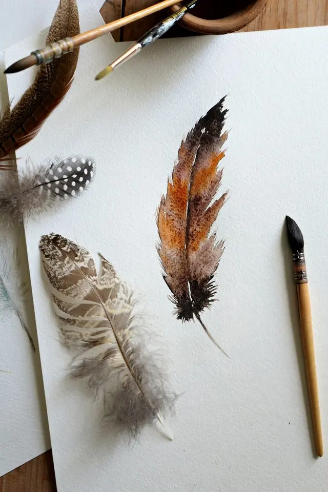 How to Paint a Watercolor Feather