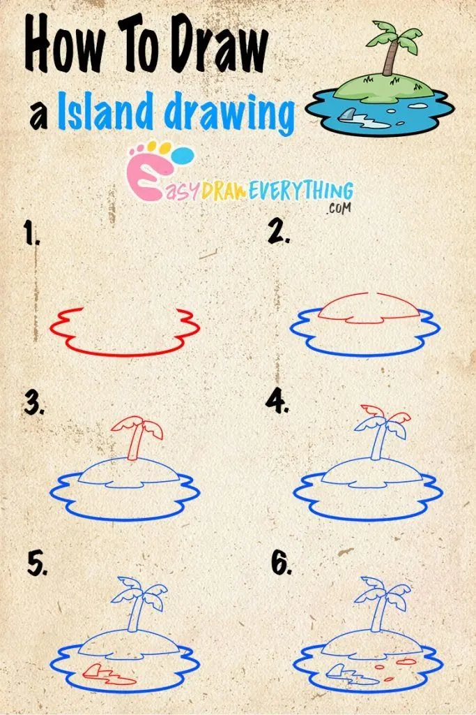 Learn how to draw a island drawing
