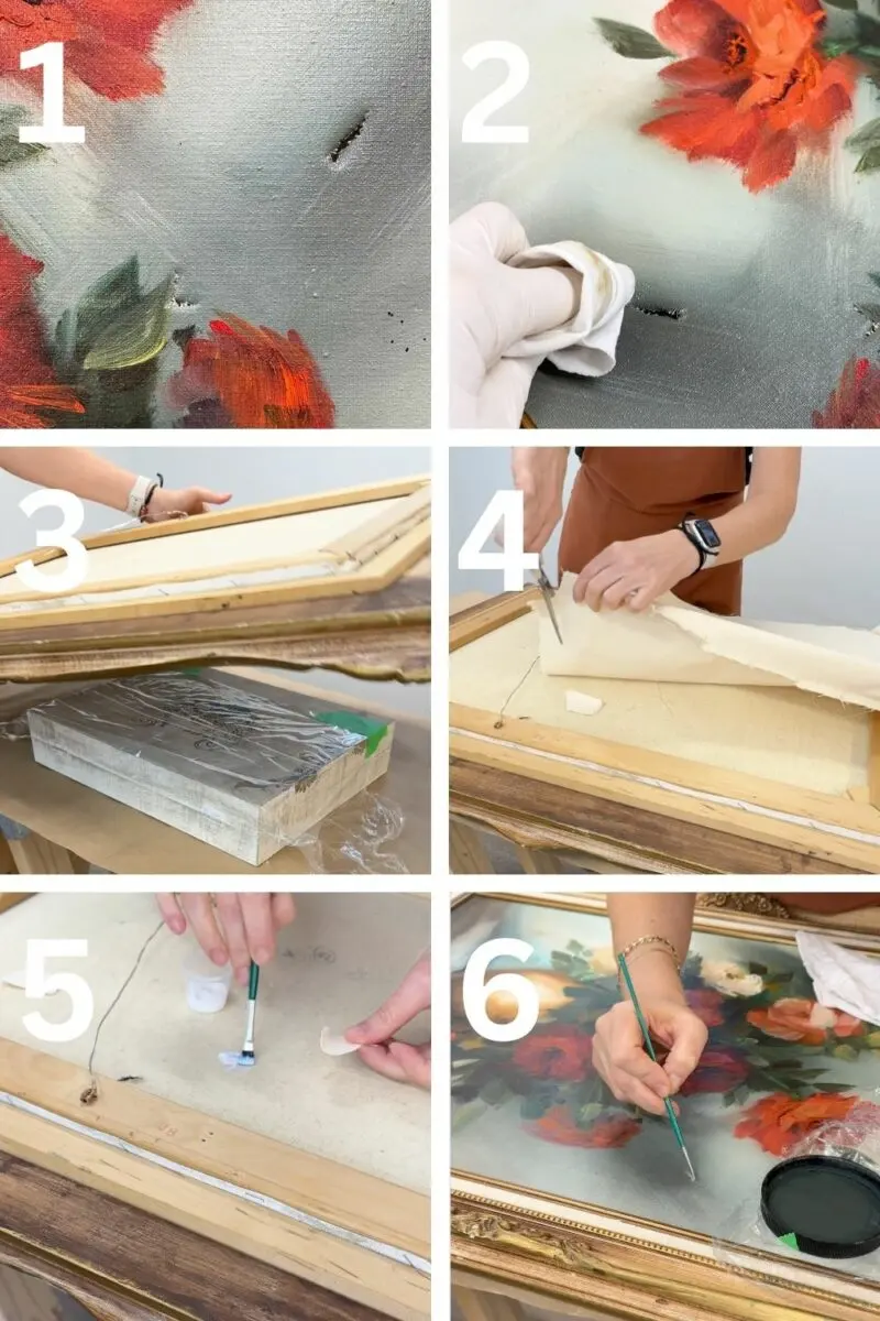 How To Clean And Fix A Torn Canvas Painting
