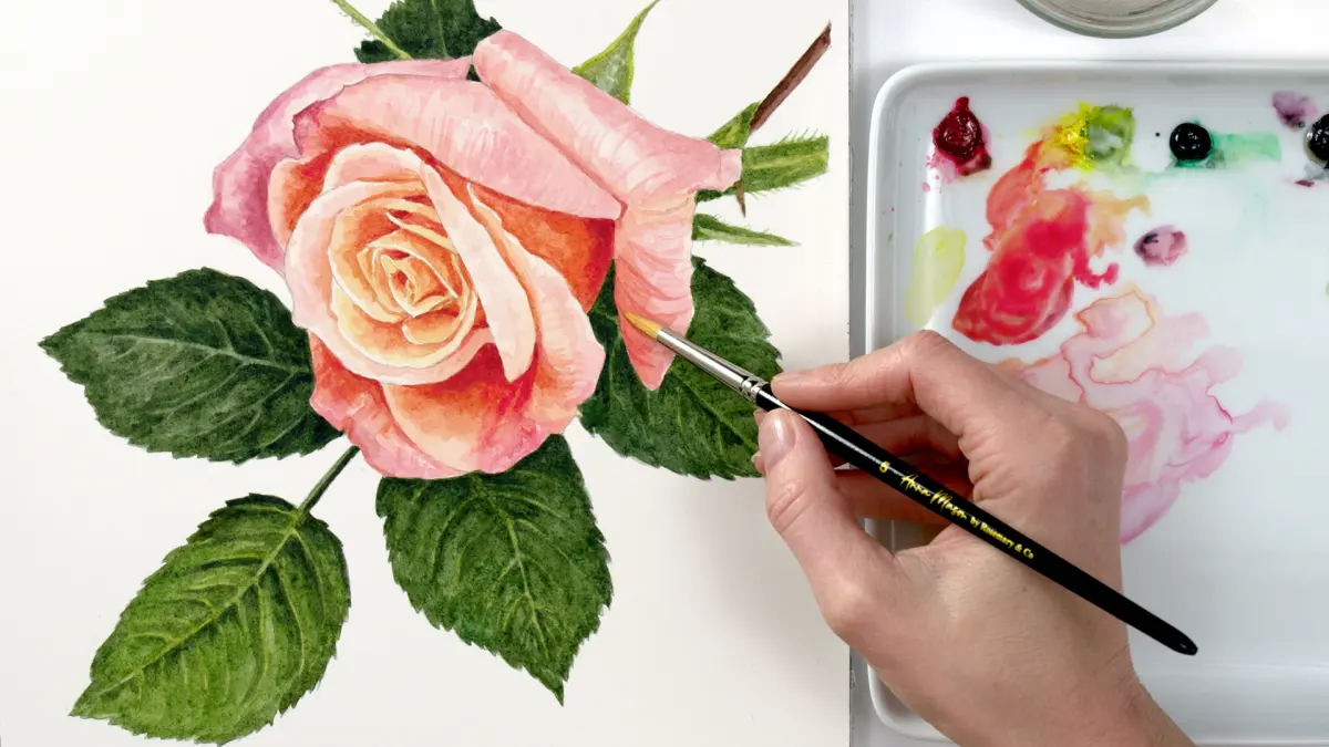 How to paint a realistic watercolor rose
