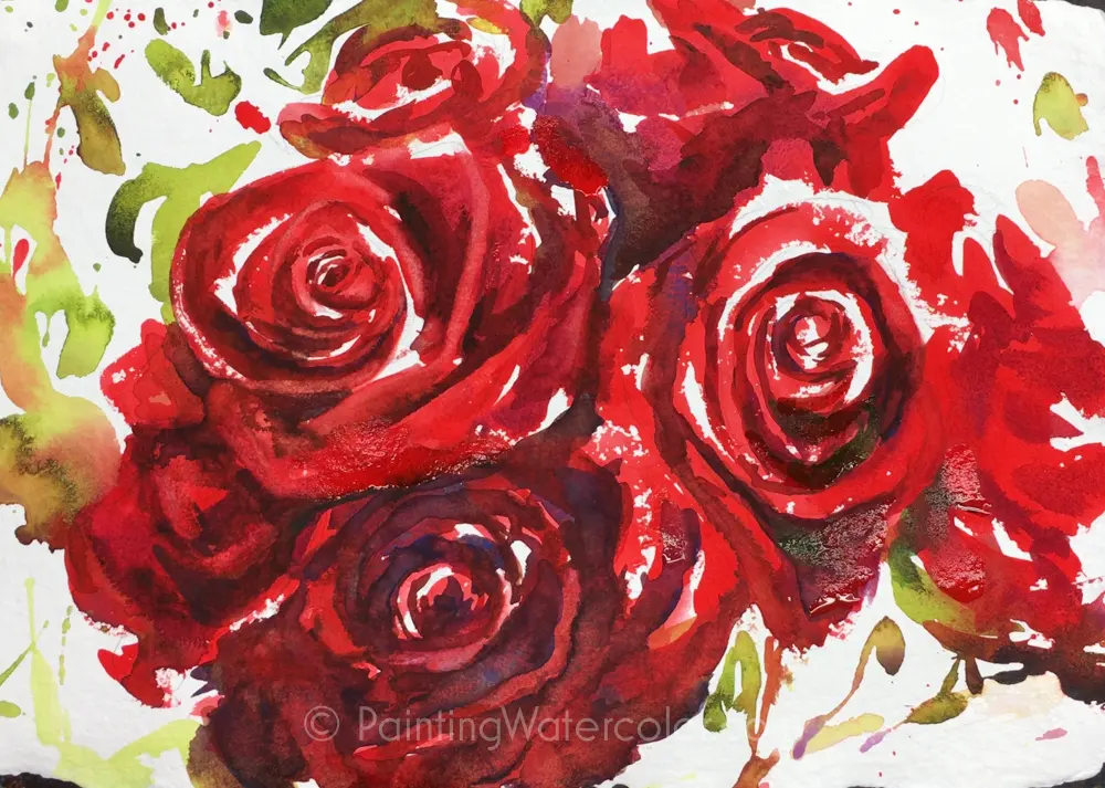 Red Roses Painting Tutorial Watercolor Painting Tutorial