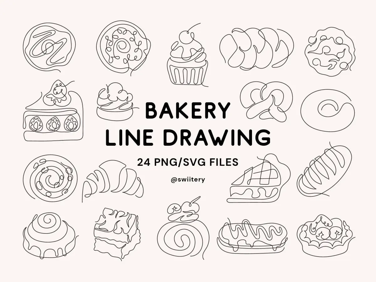 Bakery Line Drawing SVG