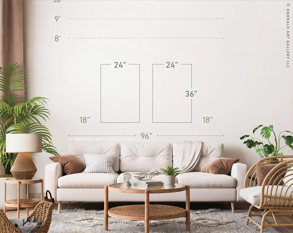 Elevate Your Space: Choosing Large Wall Art for Your 96" Sofa