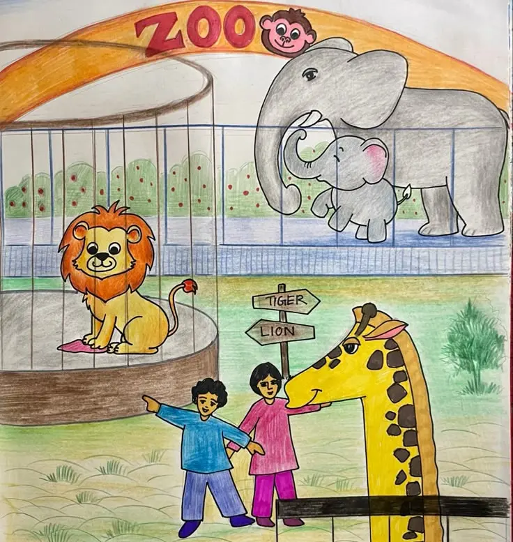 How do you draw a zoo