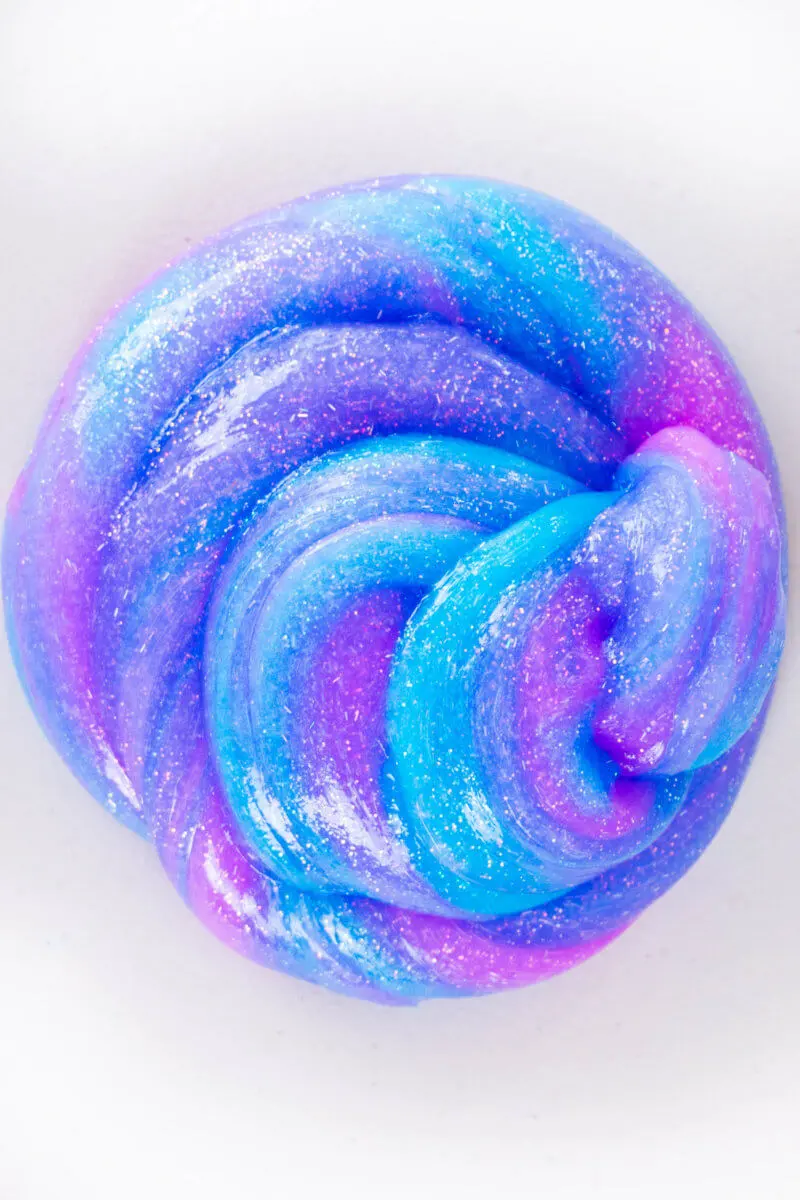 Glitter Glue Slime Just Two Ingredients with Easy Clean Up!
