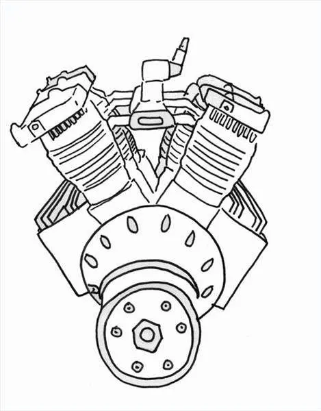 How to Draw a Car Engine