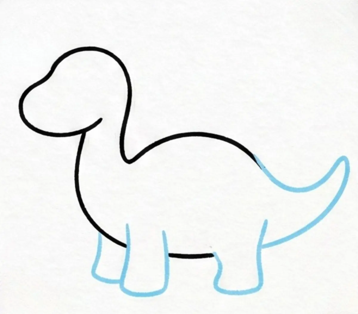 How to Draw a Cartoon Dinosaur Step by Step