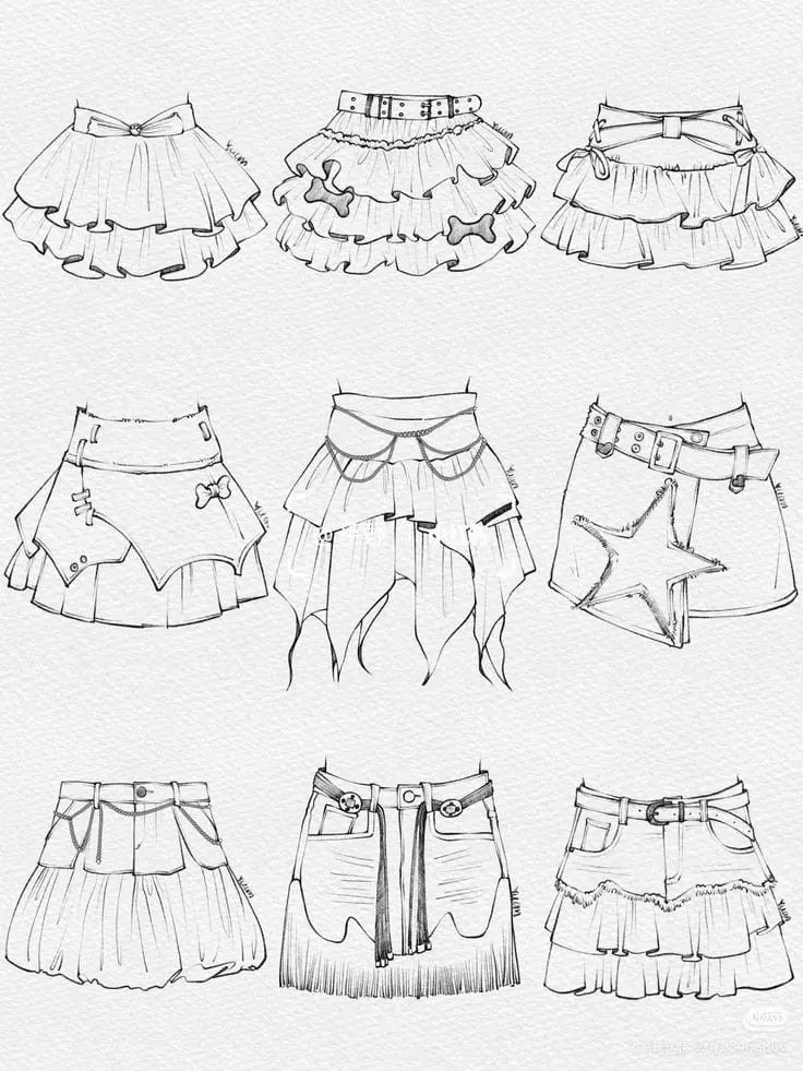 Skirt Drawing Ideas