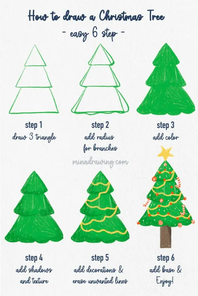 14 Easy Christmas Tree Drawing Ideas