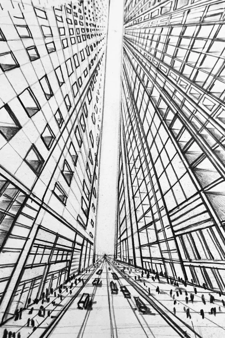 Learn to draw a city street using two-point perspective