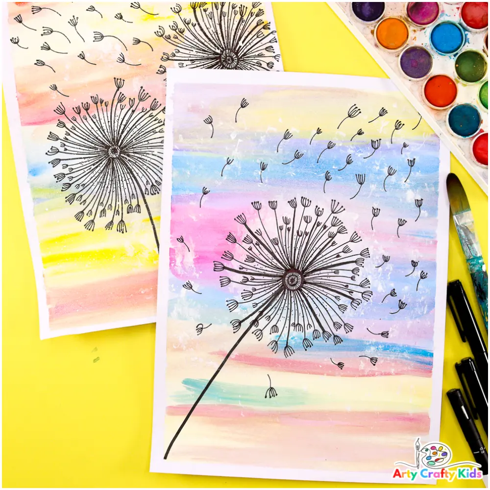 How to Draw a Dandelion & Create a Dandelion Painting