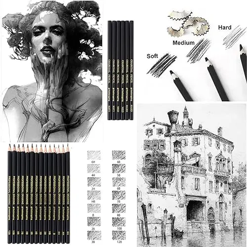 Heshengping Drawing Pencils Sketch Pencil Art Supplies Set for Kids Adults beginners Professional Sketching Ar