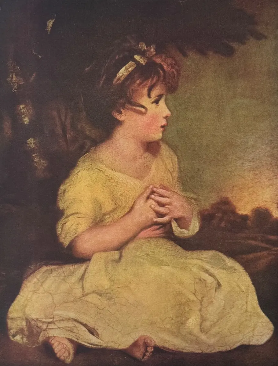 Vintage Sir Joshua Reynolds Fine Art Portrait Print The Age of Innocence