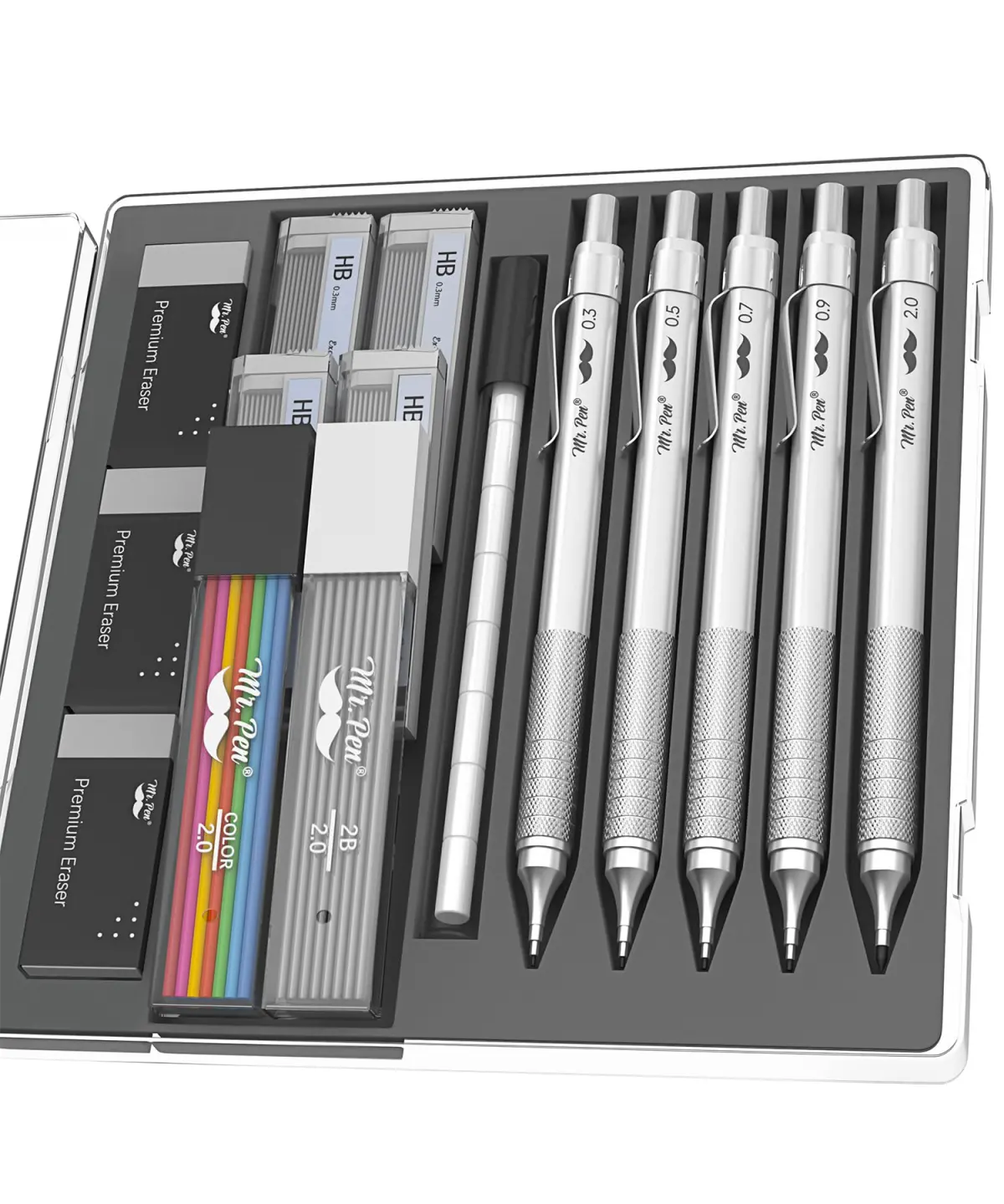 Mr. Pen- Professional Metal Mechanical Pencil Set with Lead Refills & Erase