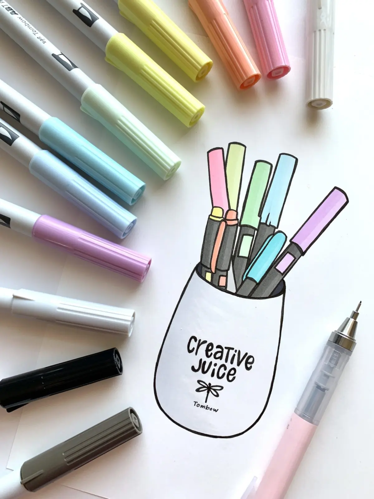 Drawing a Cup Full of Markers