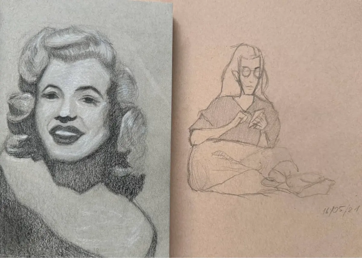 Toned Paper Drawing