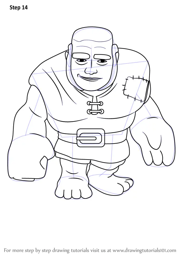 How to Draw Giant from Clash of the Clans (Clash of the Clans) Step by Step