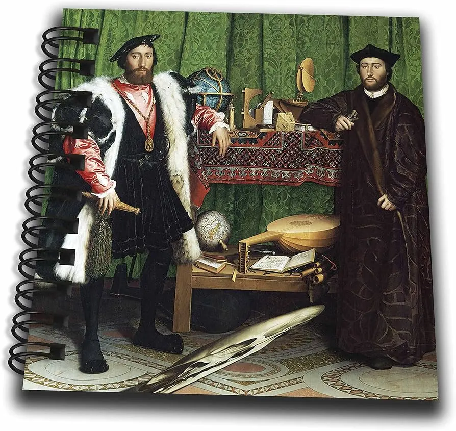 3dRose The Ambassadors, 1553 by Hans Holbein The Younger-Mini Notepad, 4 by 4" (db_173831_3)