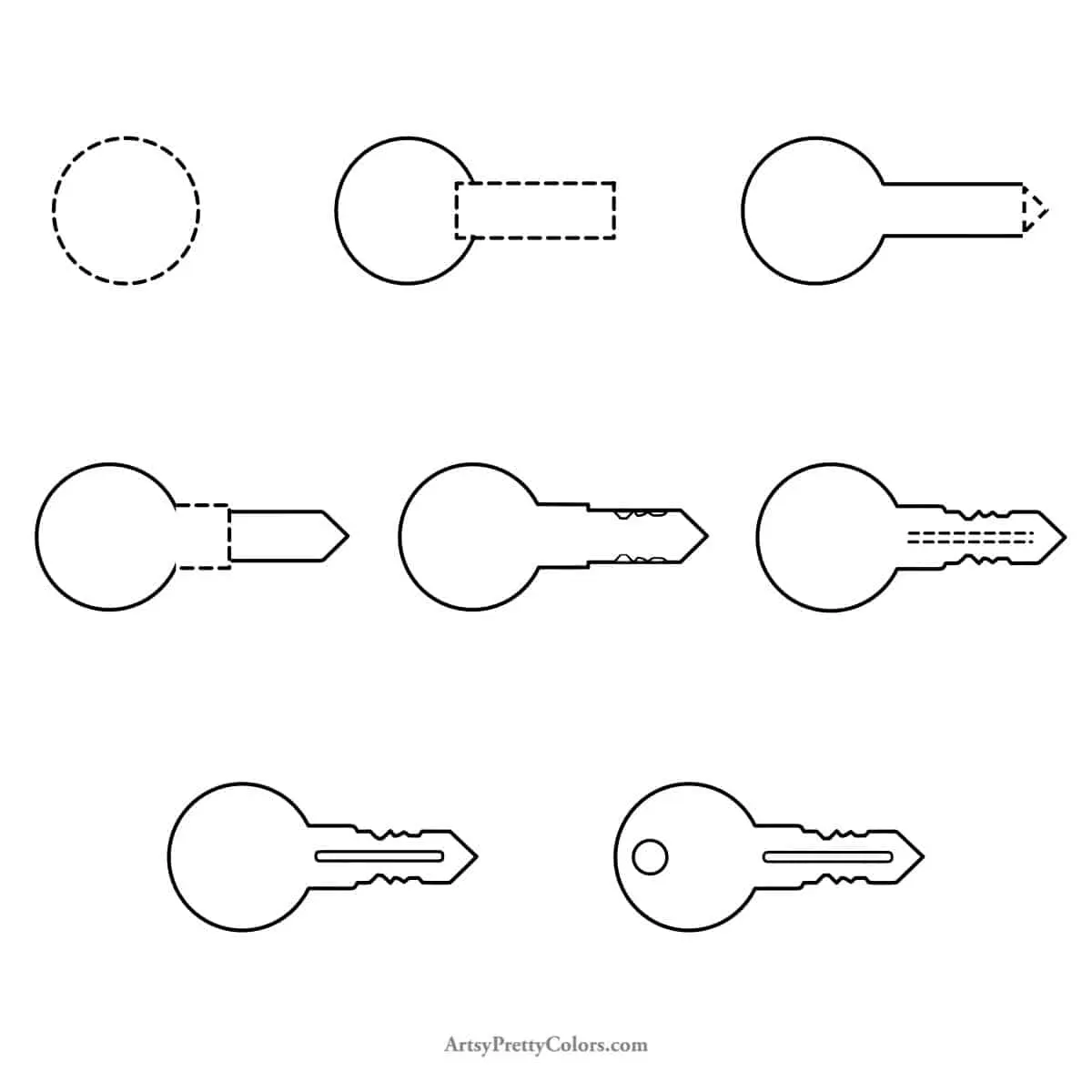 How To Draw A Key –In Easy Steps