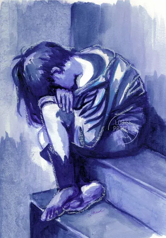 Expressive monochromatic sketches in blue