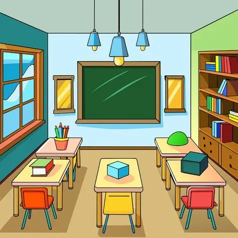 Classroom Scene Drawing