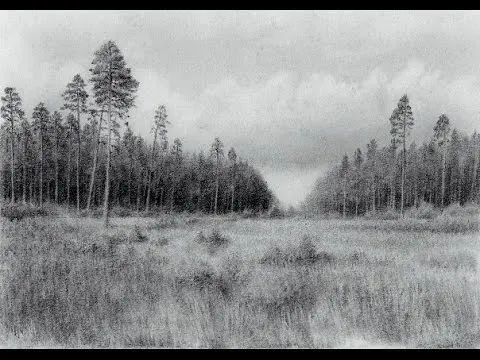 Drawing a Landscape with a Pencil (Realistic Drawing Technique)