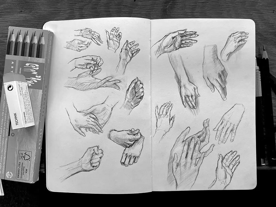 Drawing Hands, a 10-Day Challenge!