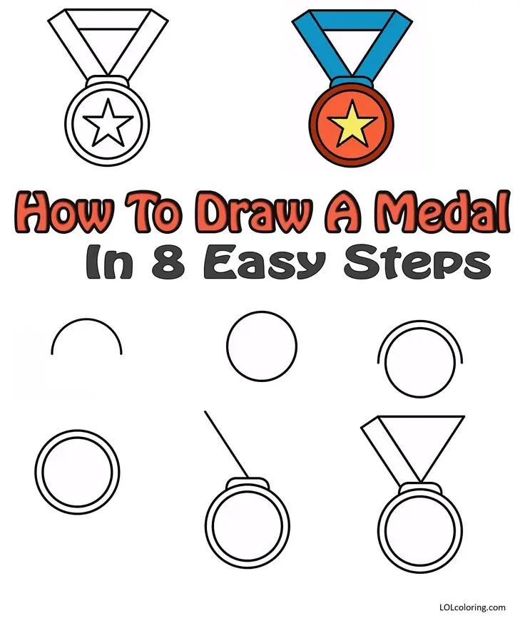 How To Draw A Medal In Easy Steps